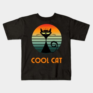 Retro Cool Cat Kids T-Shirt